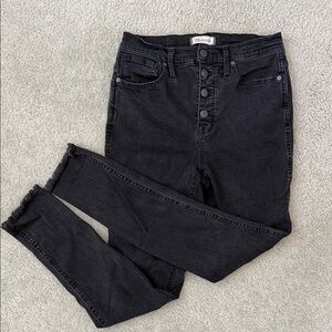 Madewell 10 inch high waist skinny jeans button through edition Berkeley wash
